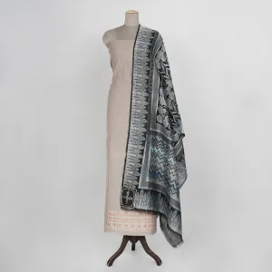 Saleeqa Woven Desing Grey Print Suit