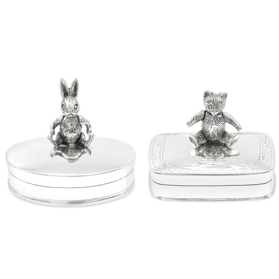 Silver Rabbit Keepsake Box