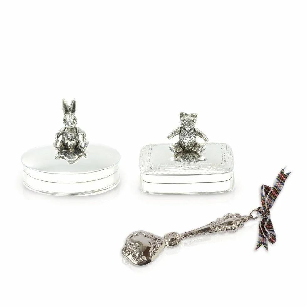 Silver Rabbit Keepsake Box