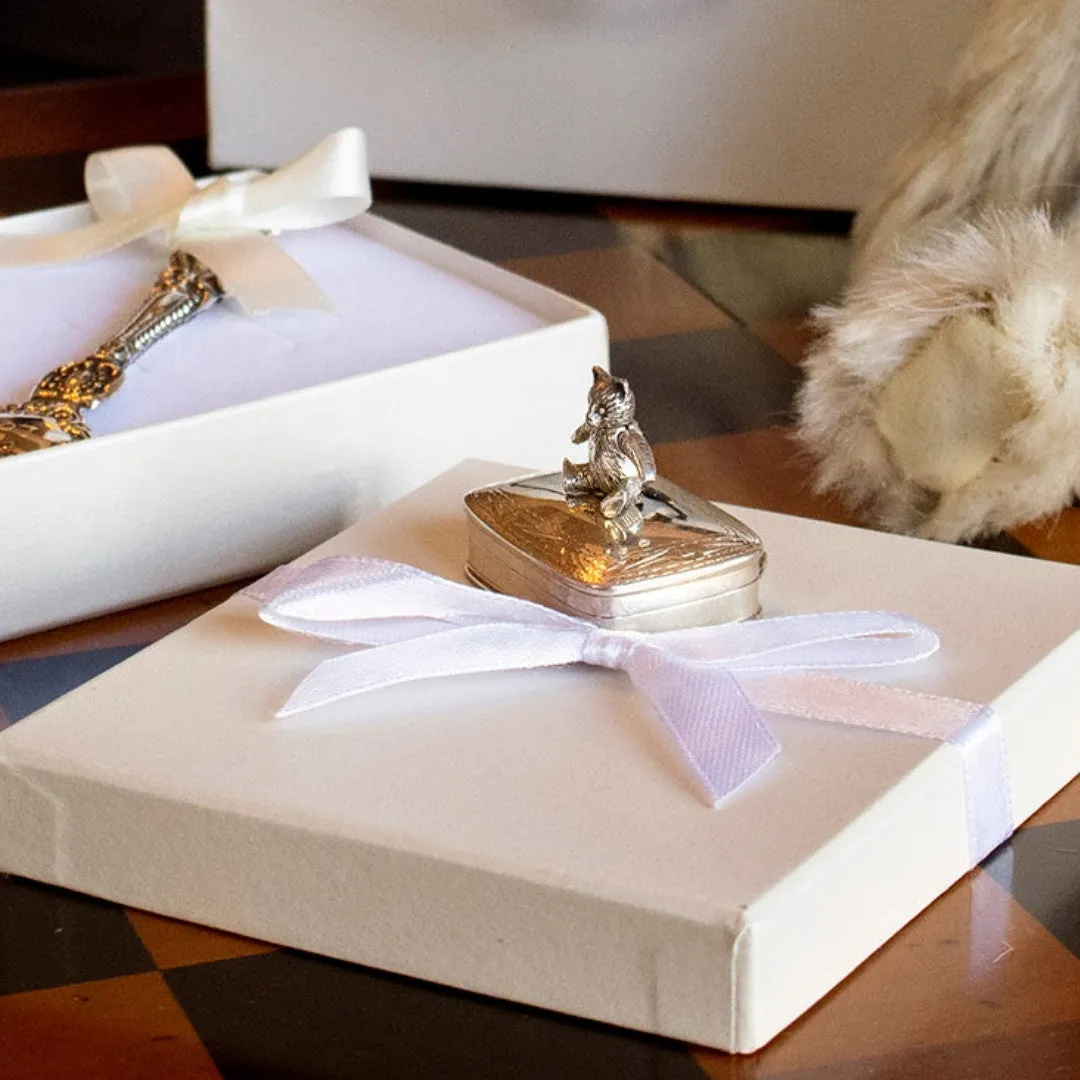 Silver Rabbit Keepsake Box