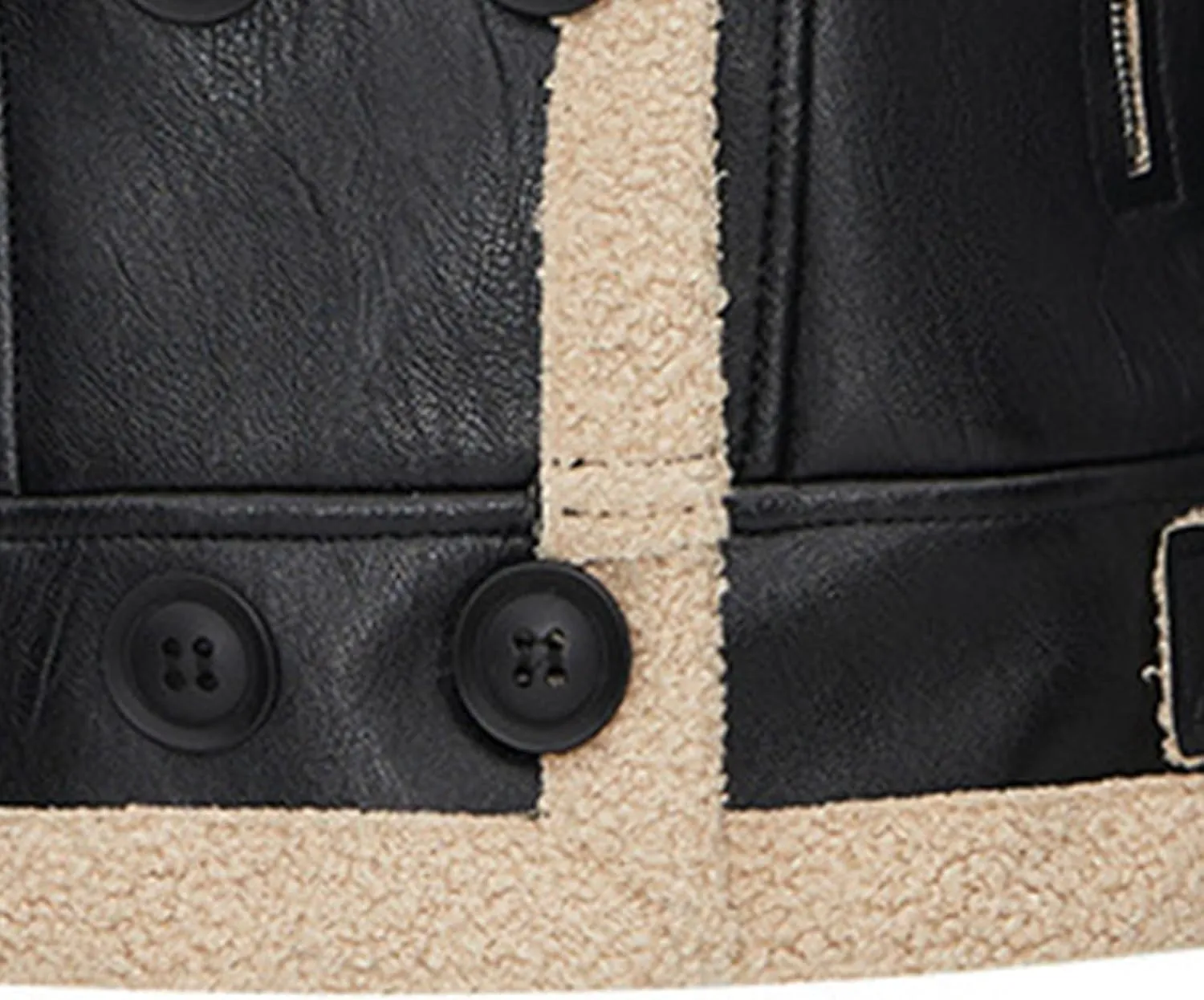 Women Faux Leather Jacket Cropped Black Moto Jacket Thicken Fleece Lined Parka Winter Shearling Fluffy Coat