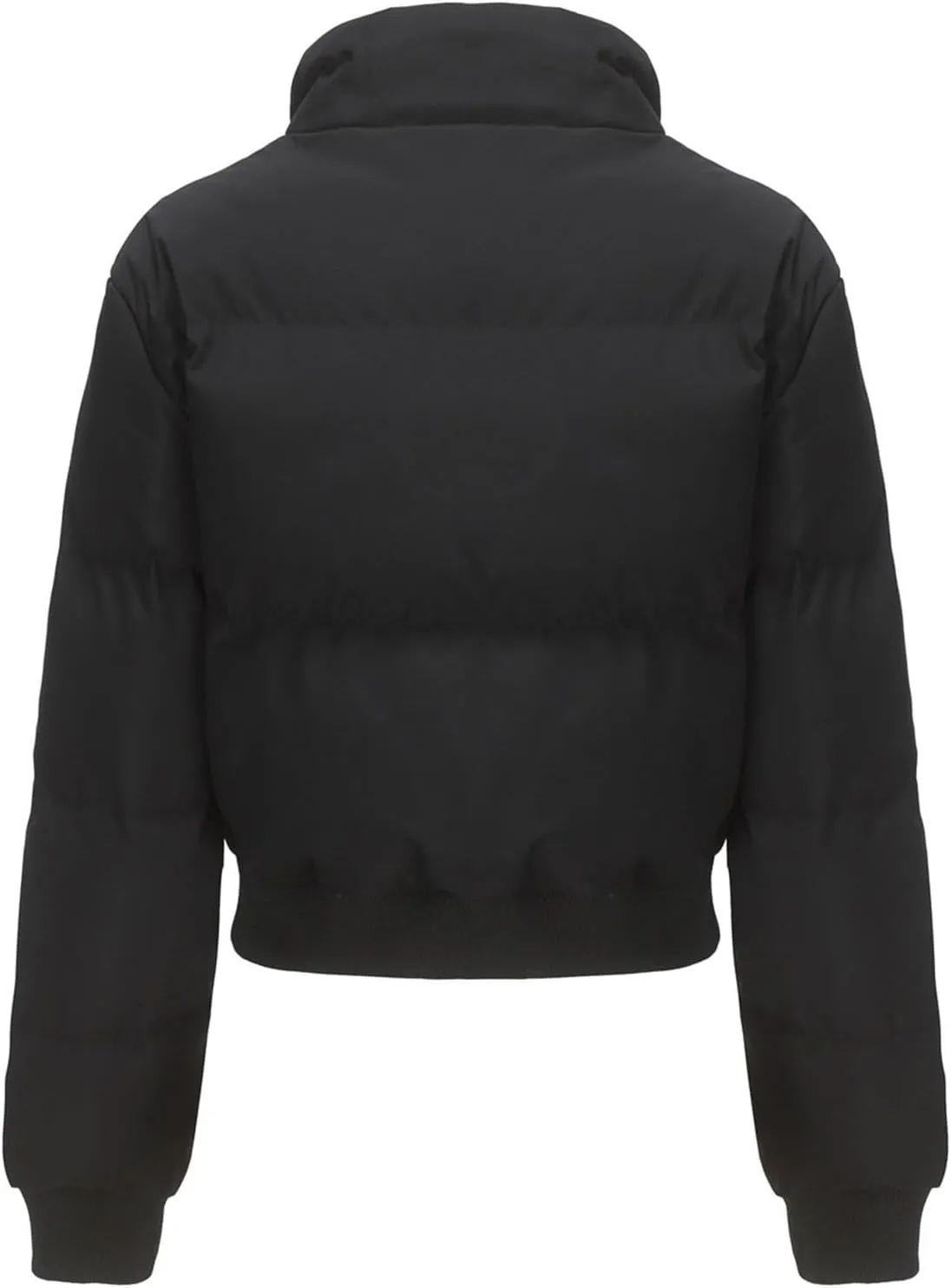 Women's Cropped Puffer Jackets Trendy Long Sleeve Zipper Down Jacket 2024 Winter Warm Quilted Short Down Coat Pockets