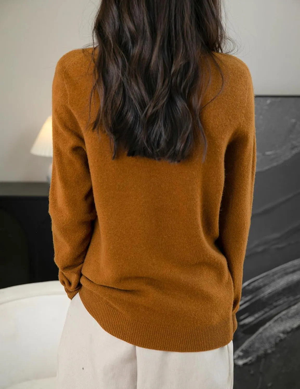 Women's Turtleneck 100% Merino Wool 2025 First-Line Ready to Wear Fall Winter Seamless Knit Pullover Sweater