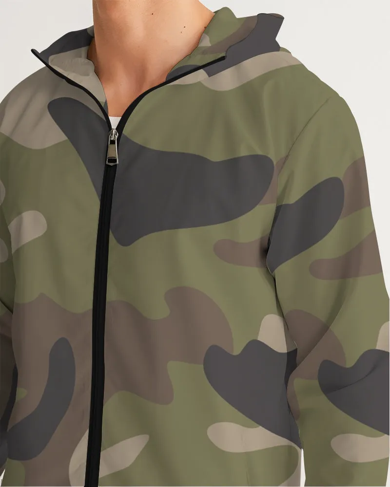 Woodland Camo Men's Windbreaker Jacket