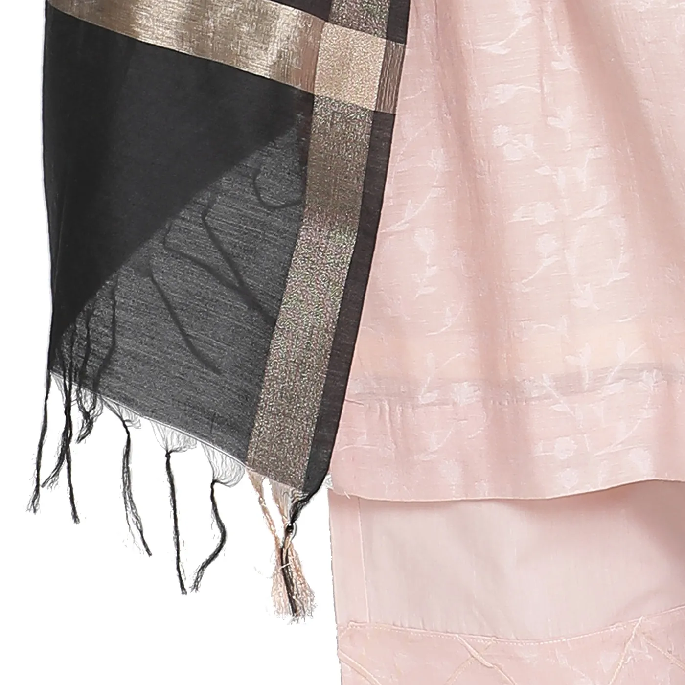 Woven Design Pink Unstitched Suit Co-ords Set