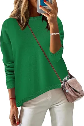Zeagoo Sweaters for Women Fall Outfits Trendy 2024 Long Sleeve Crew Neck Knit Pullover Sweater Tops